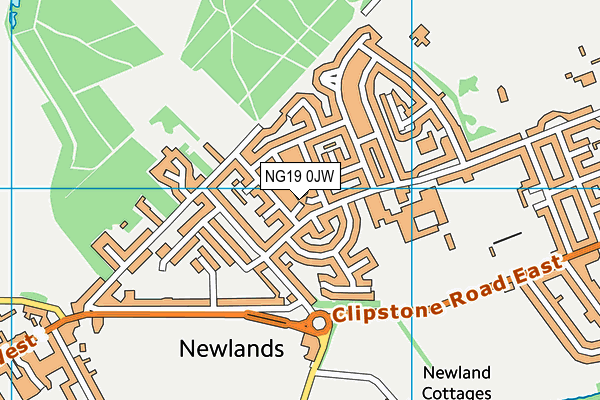 NG19 0JW map - OS VectorMap District (Ordnance Survey)