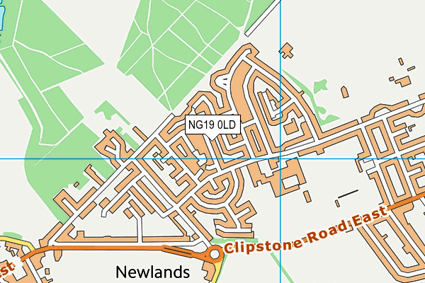 NG19 0LD map - OS VectorMap District (Ordnance Survey)