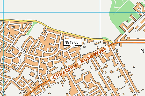 NG19 0LT map - OS VectorMap District (Ordnance Survey)