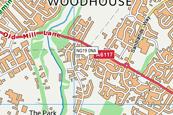 NG19 0NA map - OS VectorMap District (Ordnance Survey)