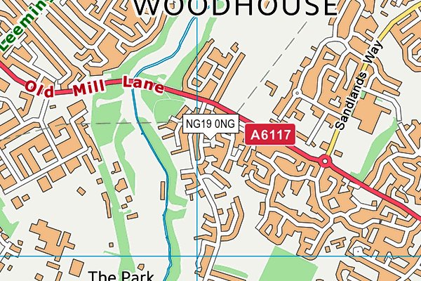 NG19 0NG map - OS VectorMap District (Ordnance Survey)