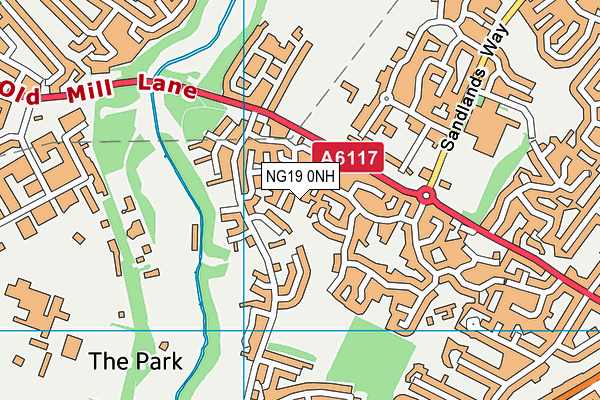 NG19 0NH map - OS VectorMap District (Ordnance Survey)