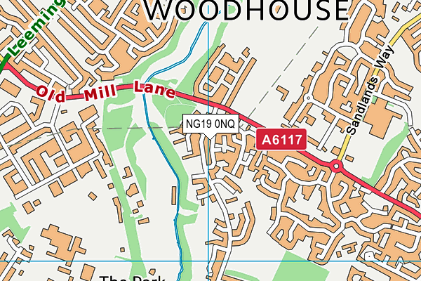 NG19 0NQ map - OS VectorMap District (Ordnance Survey)