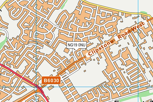 NG19 0NU map - OS VectorMap District (Ordnance Survey)