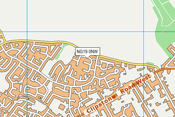 NG19 0NW map - OS VectorMap District (Ordnance Survey)