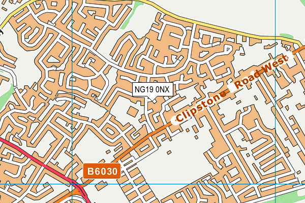 NG19 0NX map - OS VectorMap District (Ordnance Survey)