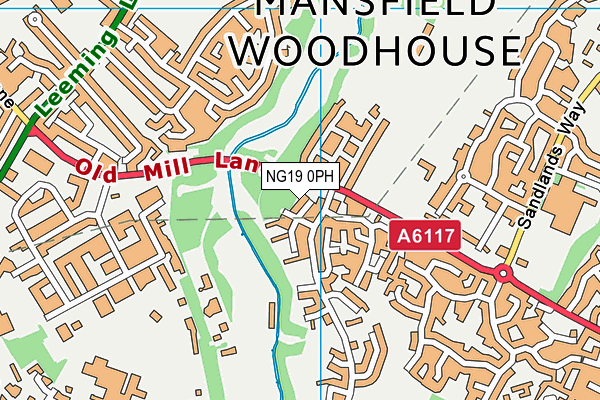 NG19 0PH map - OS VectorMap District (Ordnance Survey)