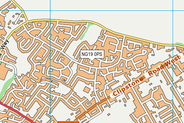 NG19 0PS map - OS VectorMap District (Ordnance Survey)