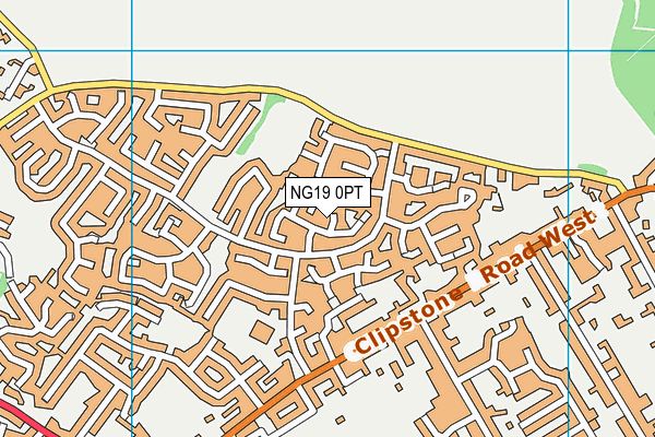 NG19 0PT map - OS VectorMap District (Ordnance Survey)