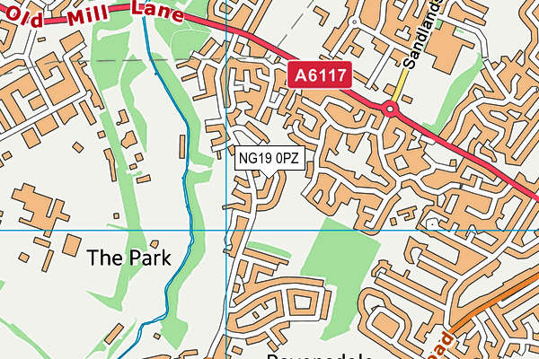 NG19 0PZ map - OS VectorMap District (Ordnance Survey)