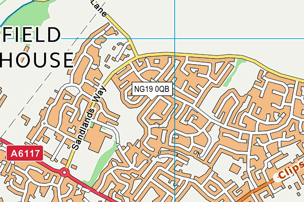 NG19 0QB map - OS VectorMap District (Ordnance Survey)