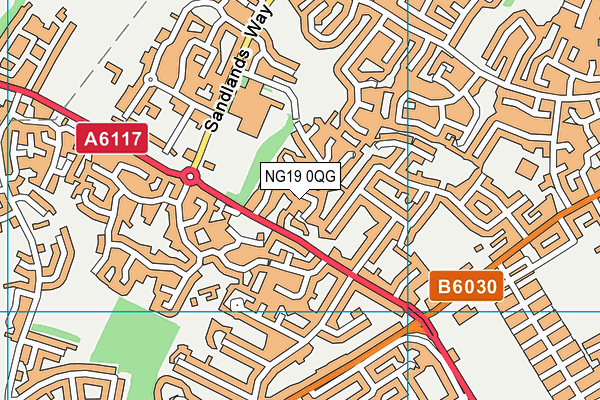 NG19 0QG map - OS VectorMap District (Ordnance Survey)