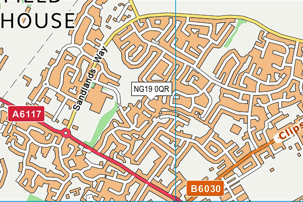 NG19 0QR map - OS VectorMap District (Ordnance Survey)