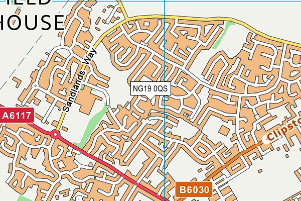 NG19 0QS map - OS VectorMap District (Ordnance Survey)