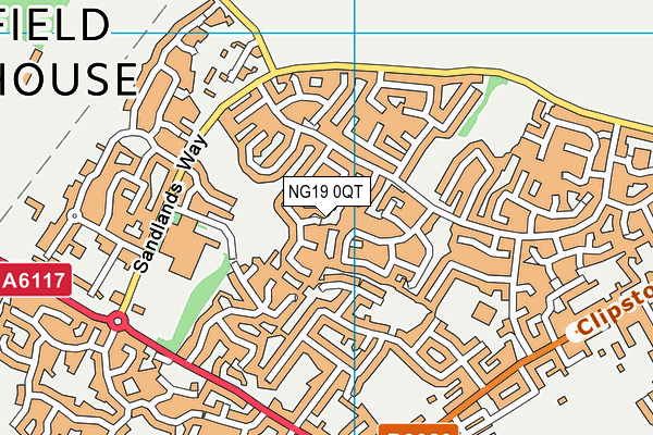 NG19 0QT map - OS VectorMap District (Ordnance Survey)