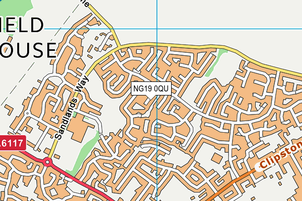 NG19 0QU map - OS VectorMap District (Ordnance Survey)