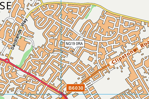 NG19 0RA map - OS VectorMap District (Ordnance Survey)