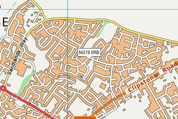 NG19 0RB map - OS VectorMap District (Ordnance Survey)