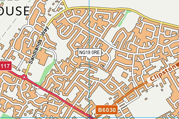 NG19 0RE map - OS VectorMap District (Ordnance Survey)