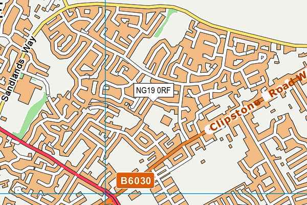 NG19 0RF map - OS VectorMap District (Ordnance Survey)