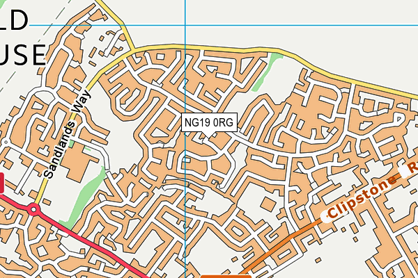 NG19 0RG map - OS VectorMap District (Ordnance Survey)
