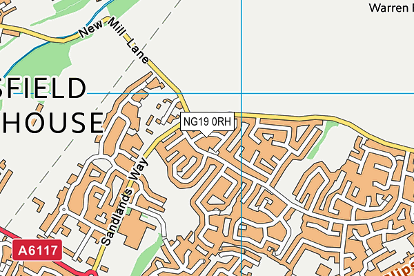 NG19 0RH map - OS VectorMap District (Ordnance Survey)
