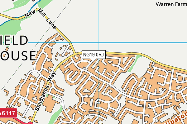 NG19 0RJ map - OS VectorMap District (Ordnance Survey)