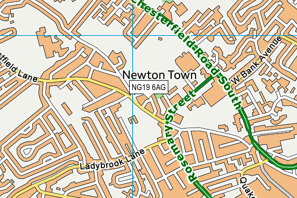 NG19 6AG map - OS VectorMap District (Ordnance Survey)