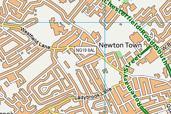 NG19 6AL map - OS VectorMap District (Ordnance Survey)