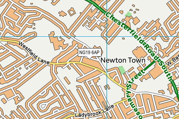 NG19 6AP map - OS VectorMap District (Ordnance Survey)