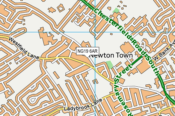 NG19 6AR map - OS VectorMap District (Ordnance Survey)