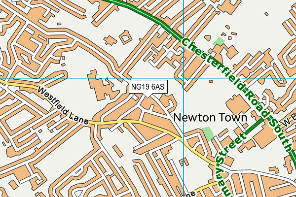 NG19 6AS map - OS VectorMap District (Ordnance Survey)