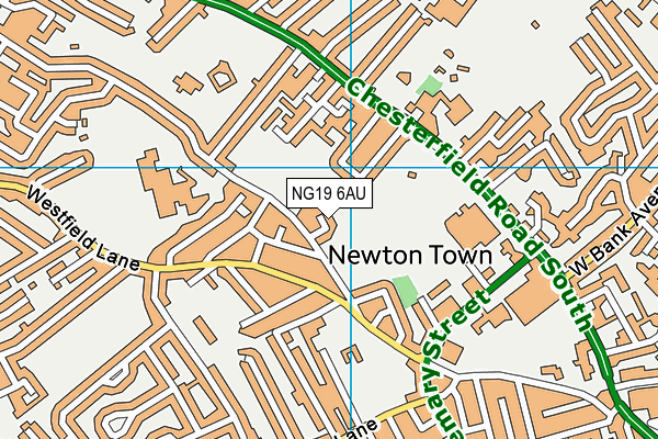 NG19 6AU map - OS VectorMap District (Ordnance Survey)