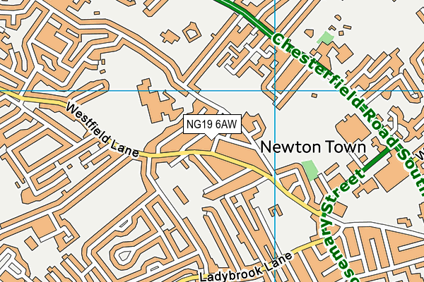 NG19 6AW map - OS VectorMap District (Ordnance Survey)