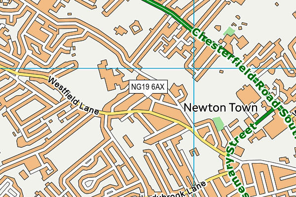 NG19 6AX map - OS VectorMap District (Ordnance Survey)