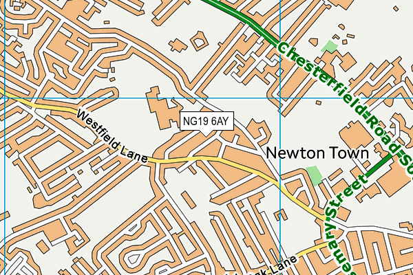 NG19 6AY map - OS VectorMap District (Ordnance Survey)