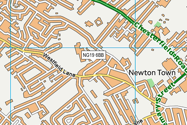 NG19 6BB map - OS VectorMap District (Ordnance Survey)