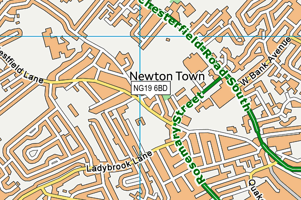 NG19 6BD map - OS VectorMap District (Ordnance Survey)