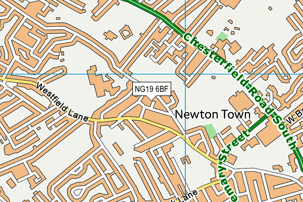 NG19 6BF map - OS VectorMap District (Ordnance Survey)