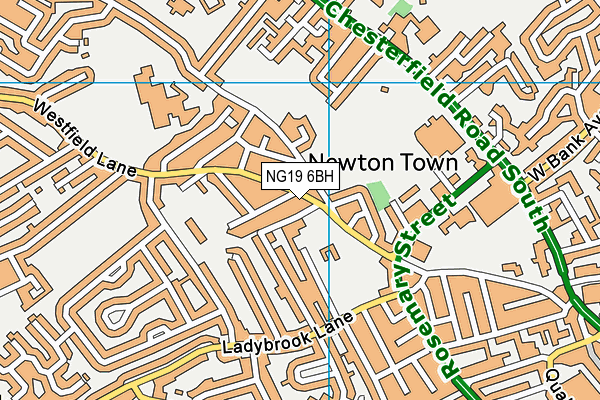 NG19 6BH map - OS VectorMap District (Ordnance Survey)