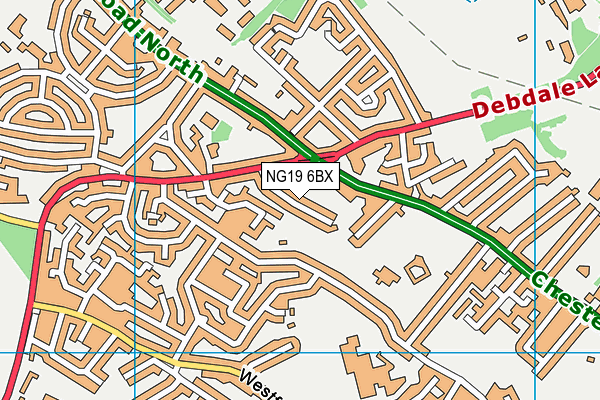 NG19 6BX map - OS VectorMap District (Ordnance Survey)