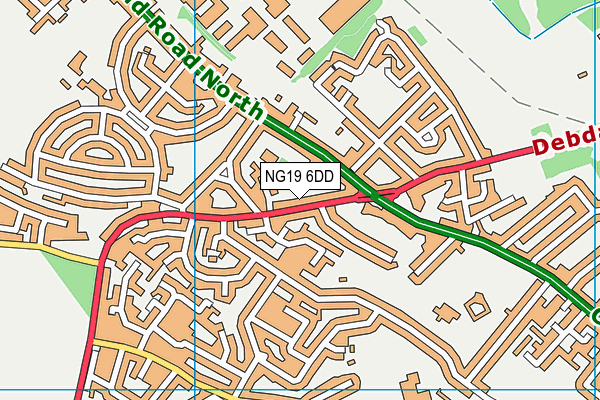 NG19 6DD map - OS VectorMap District (Ordnance Survey)