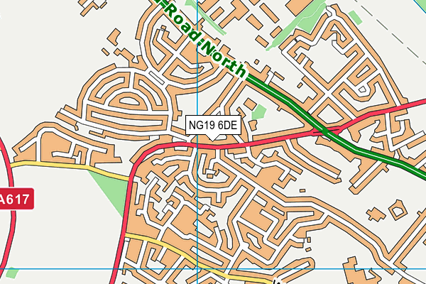 NG19 6DE map - OS VectorMap District (Ordnance Survey)