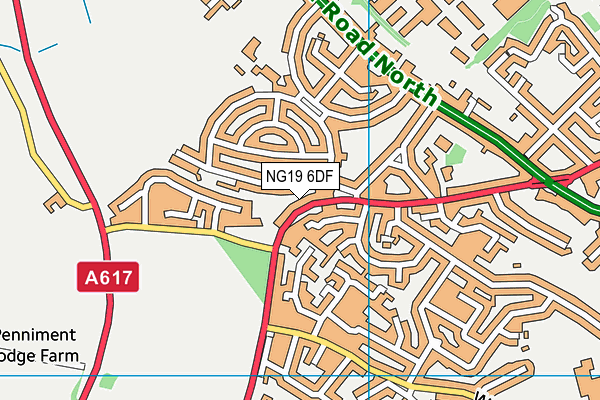 NG19 6DF map - OS VectorMap District (Ordnance Survey)