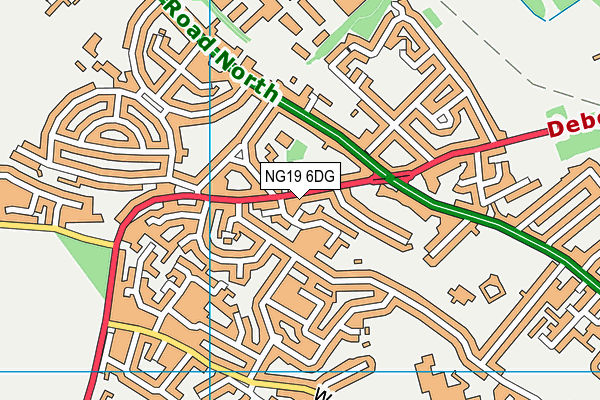 NG19 6DG map - OS VectorMap District (Ordnance Survey)