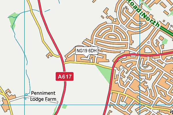 NG19 6DH map - OS VectorMap District (Ordnance Survey)