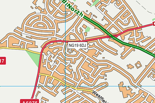 NG19 6DJ map - OS VectorMap District (Ordnance Survey)