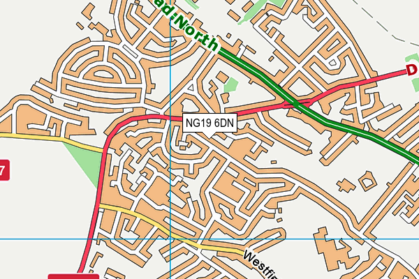 NG19 6DN map - OS VectorMap District (Ordnance Survey)