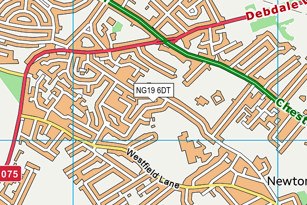 NG19 6DT map - OS VectorMap District (Ordnance Survey)