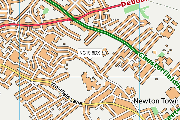 NG19 6DX map - OS VectorMap District (Ordnance Survey)